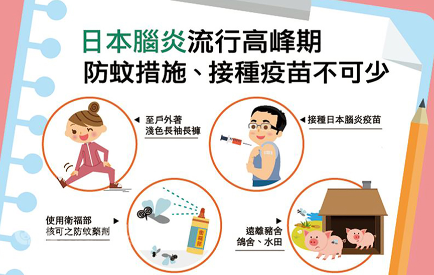 日本腦炎流行季來臨　高雄市衛生局呼籲民眾應儘速接種疫...