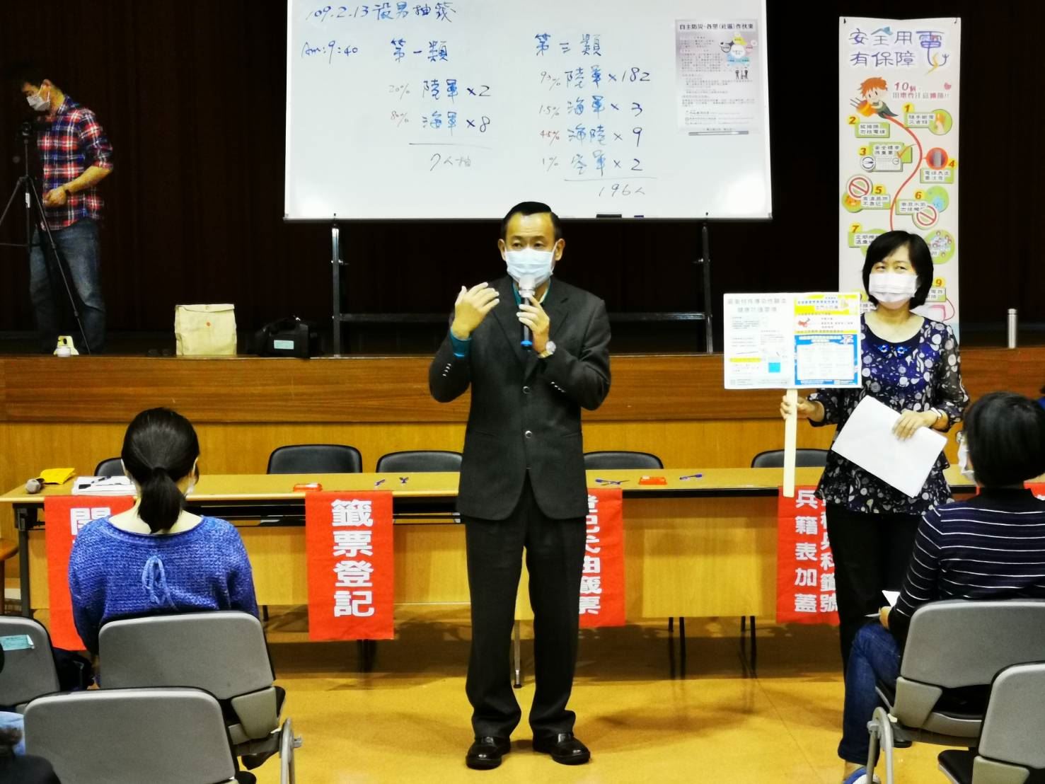 高雄鳳山區公所役男抽籤  宣導防範武漢肺炎疫情...