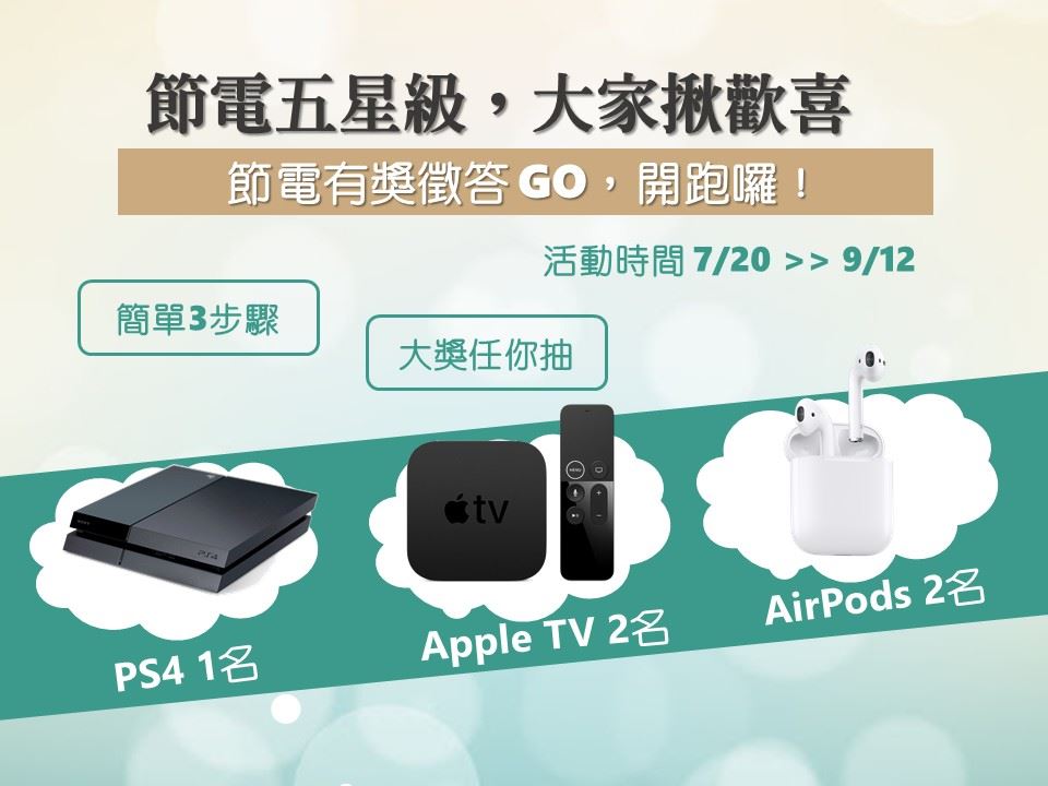 高市節電有獎徵答開跑  上網答題抽PS4等好禮