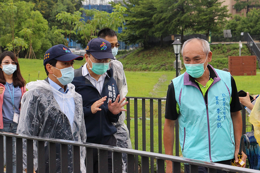 西南風增強 林欽榮視察九番埤微滯洪工程...