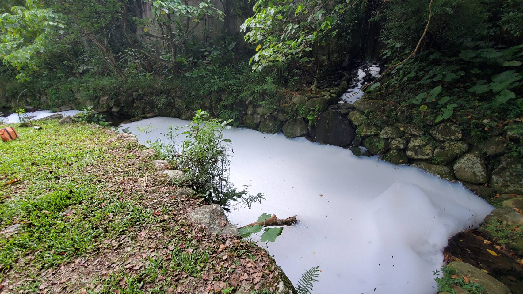 景美溪遭白色泡沫污染  環保局查明來源要求改善...