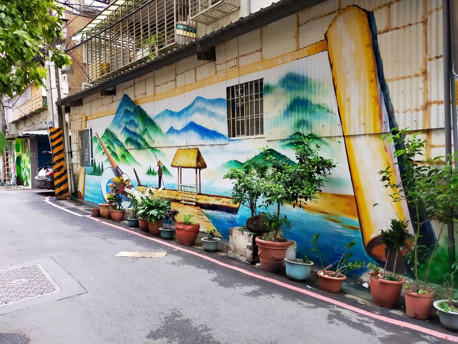 新北污水接管後巷彩繪  重現「雙和八景」...