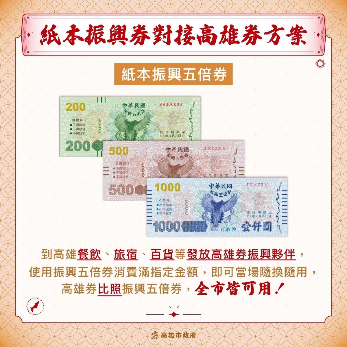 高市紙本振興方案出爐  消費滿500送100高雄券...
