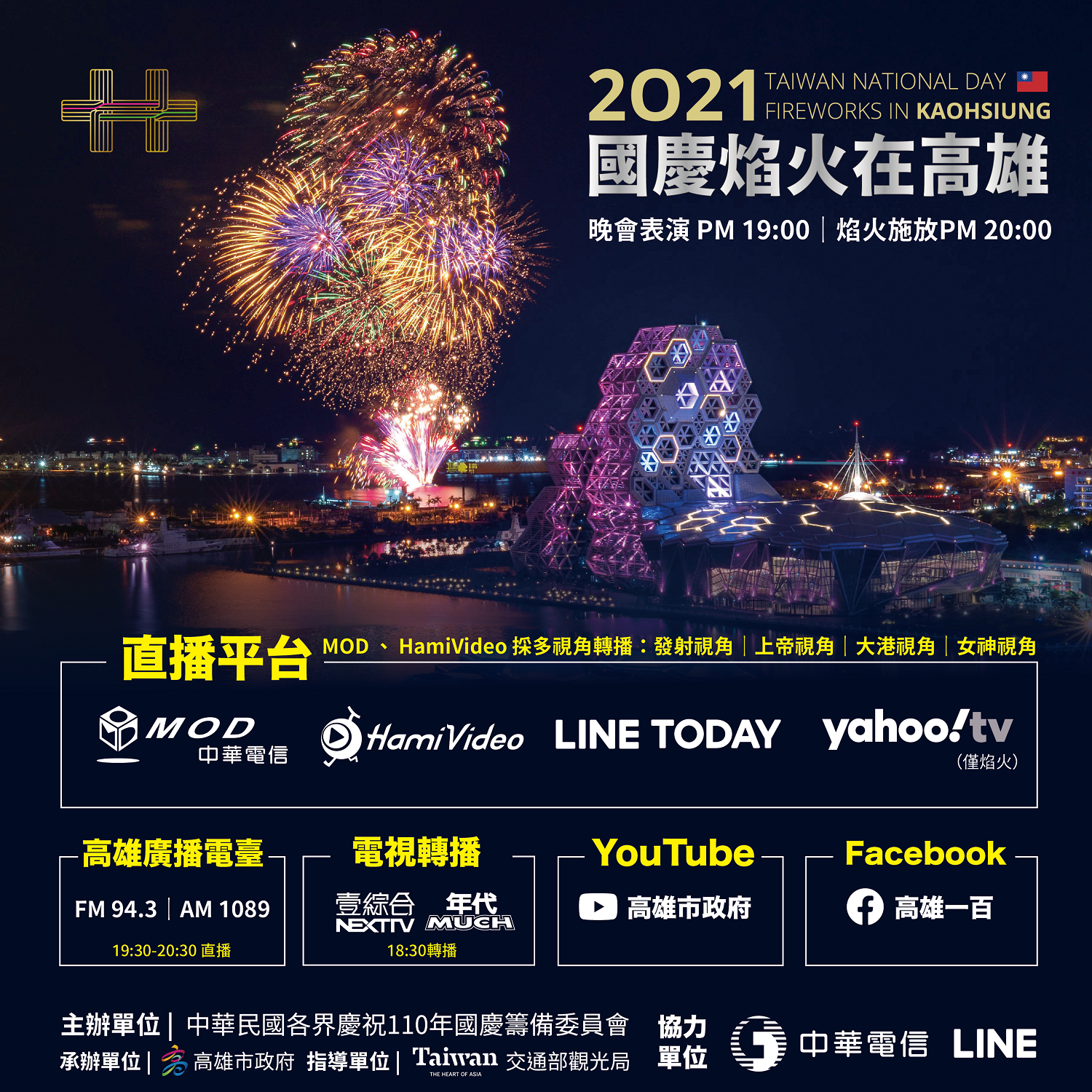 高市啟用多視角轉播 觀賞國慶煙火最便利...