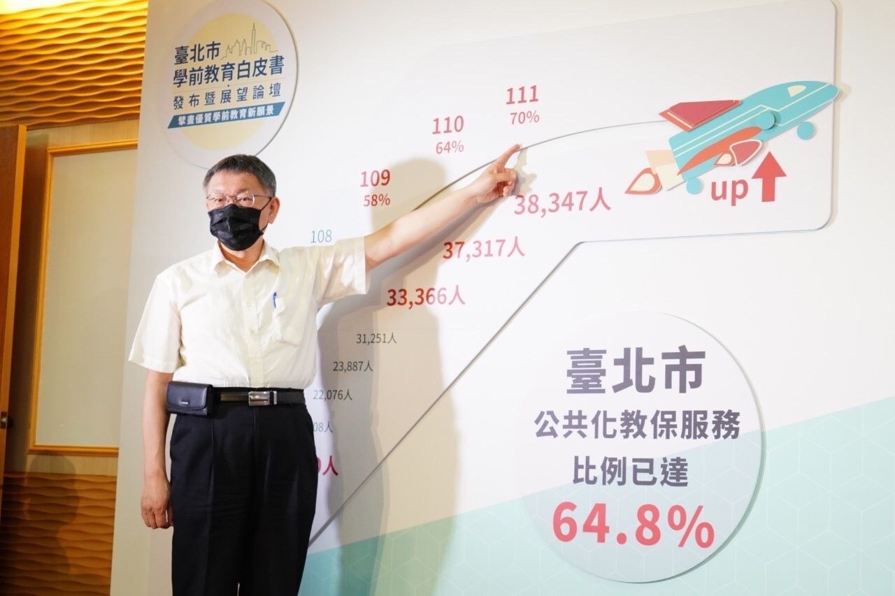 發表《臺北市學前教育白皮書》柯文哲：年年想辦法幫教保...