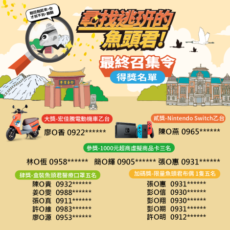 《尋找逃班的魚頭君─最終召集令》 宏佳騰電動機車及任天...