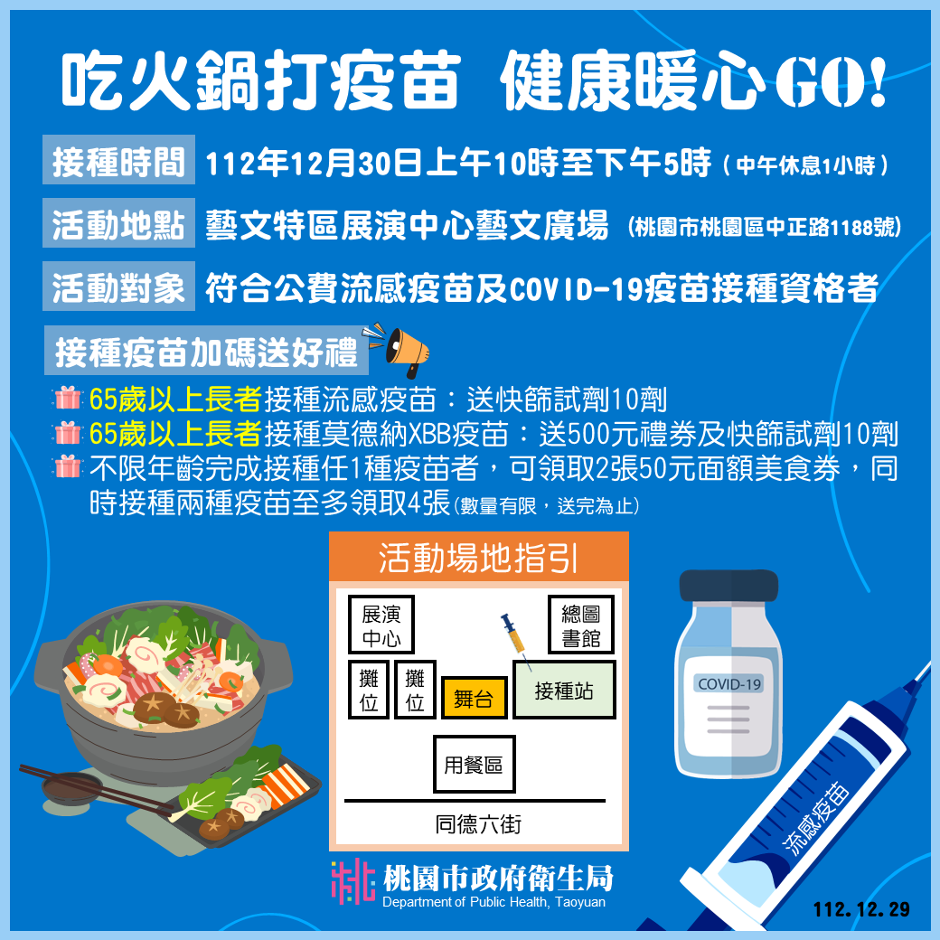 疫苗接力迎健康年  桃市食安跨年盛事結合接種站...