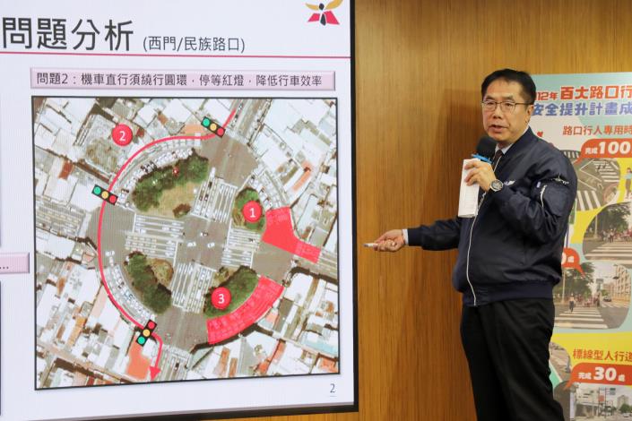 西門圓環改善計畫  開放機慢車直行穿越...