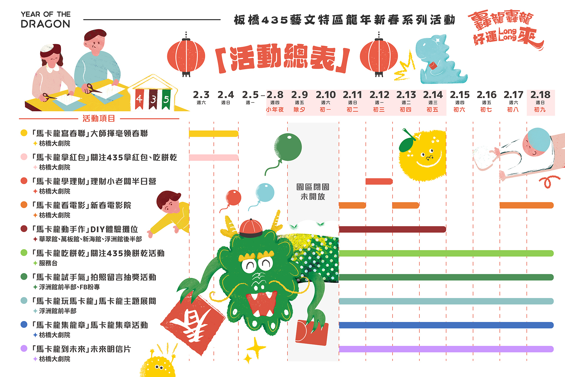 板橋435藝文特區龍年新春活動  好運Long Long來...