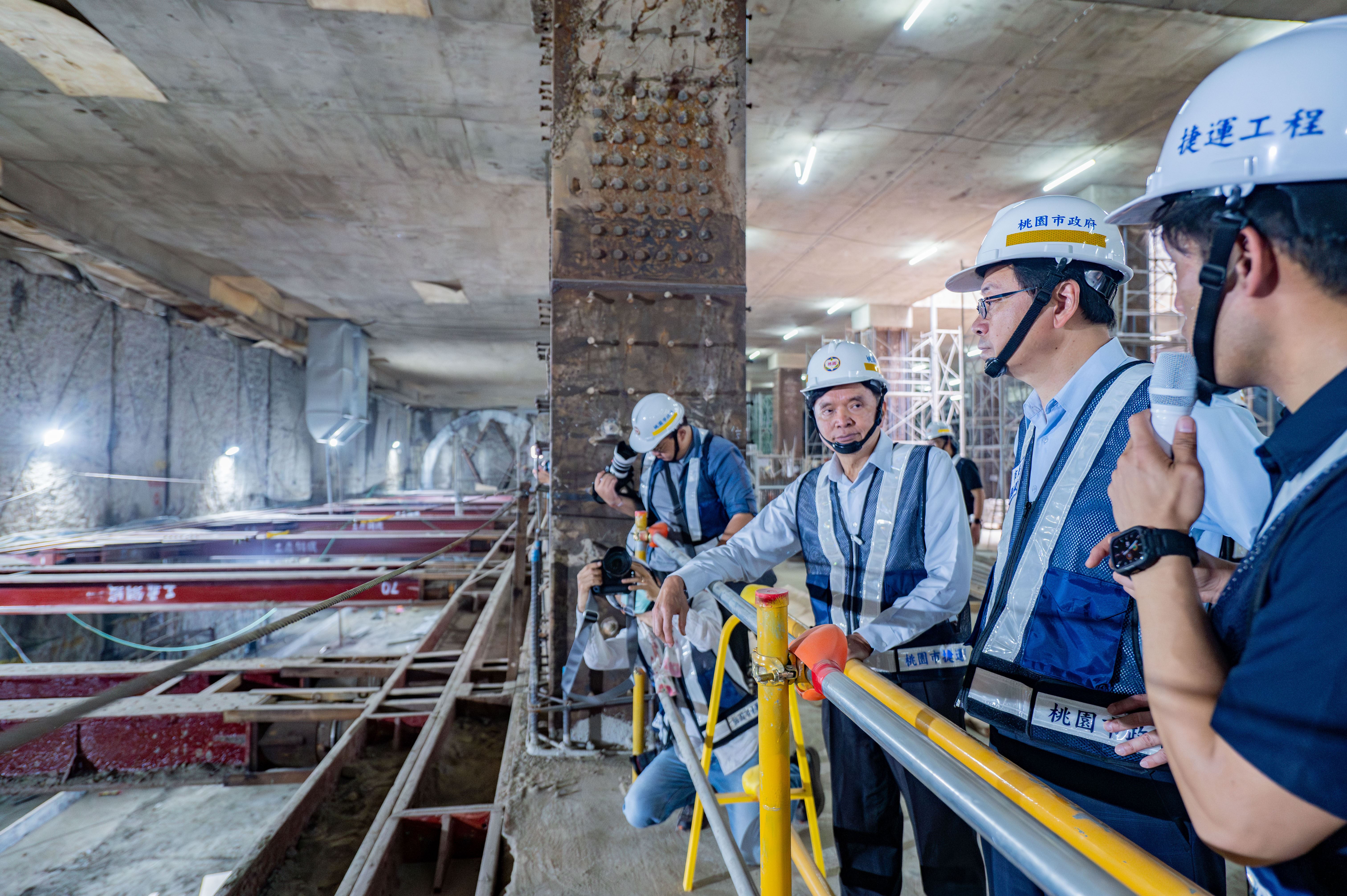 視察捷運綠線G07車站工地  張市長：確保震後施工安全...