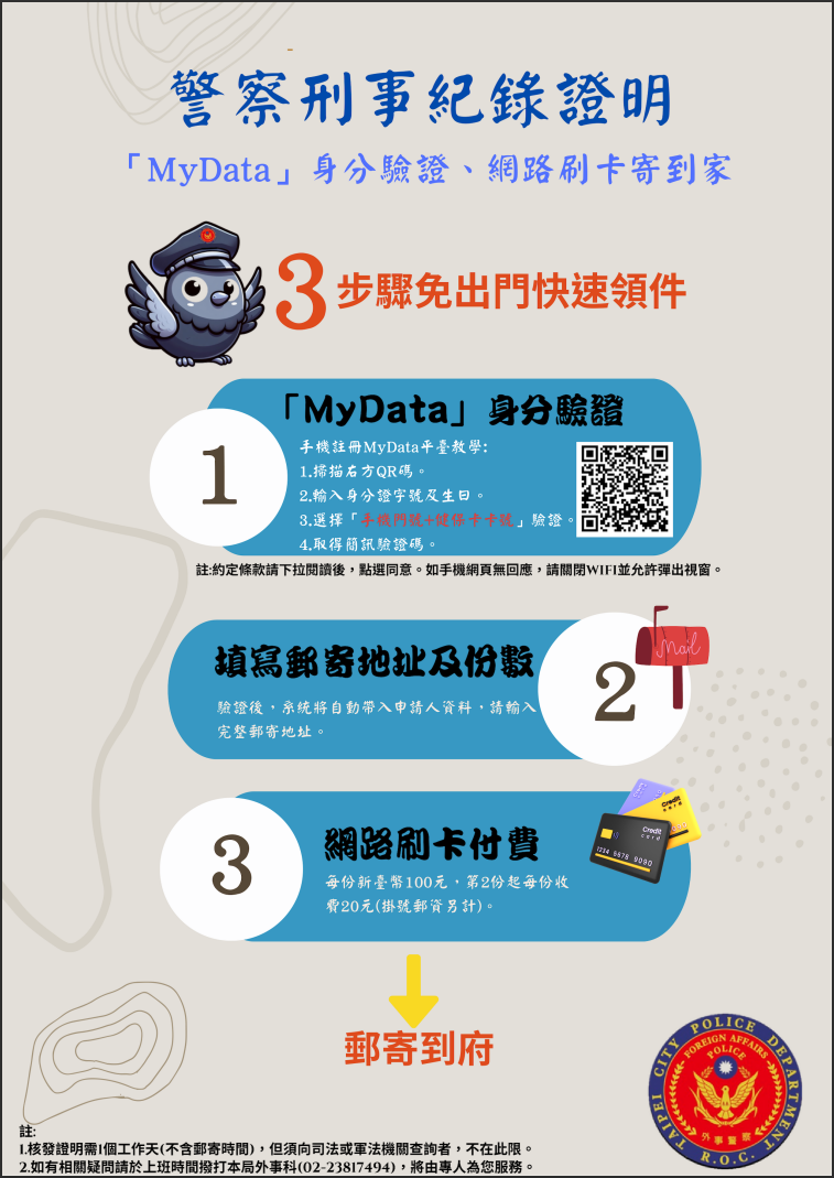 MyData線上申辦「警察刑事紀錄證明」  良民證免出門快速領...