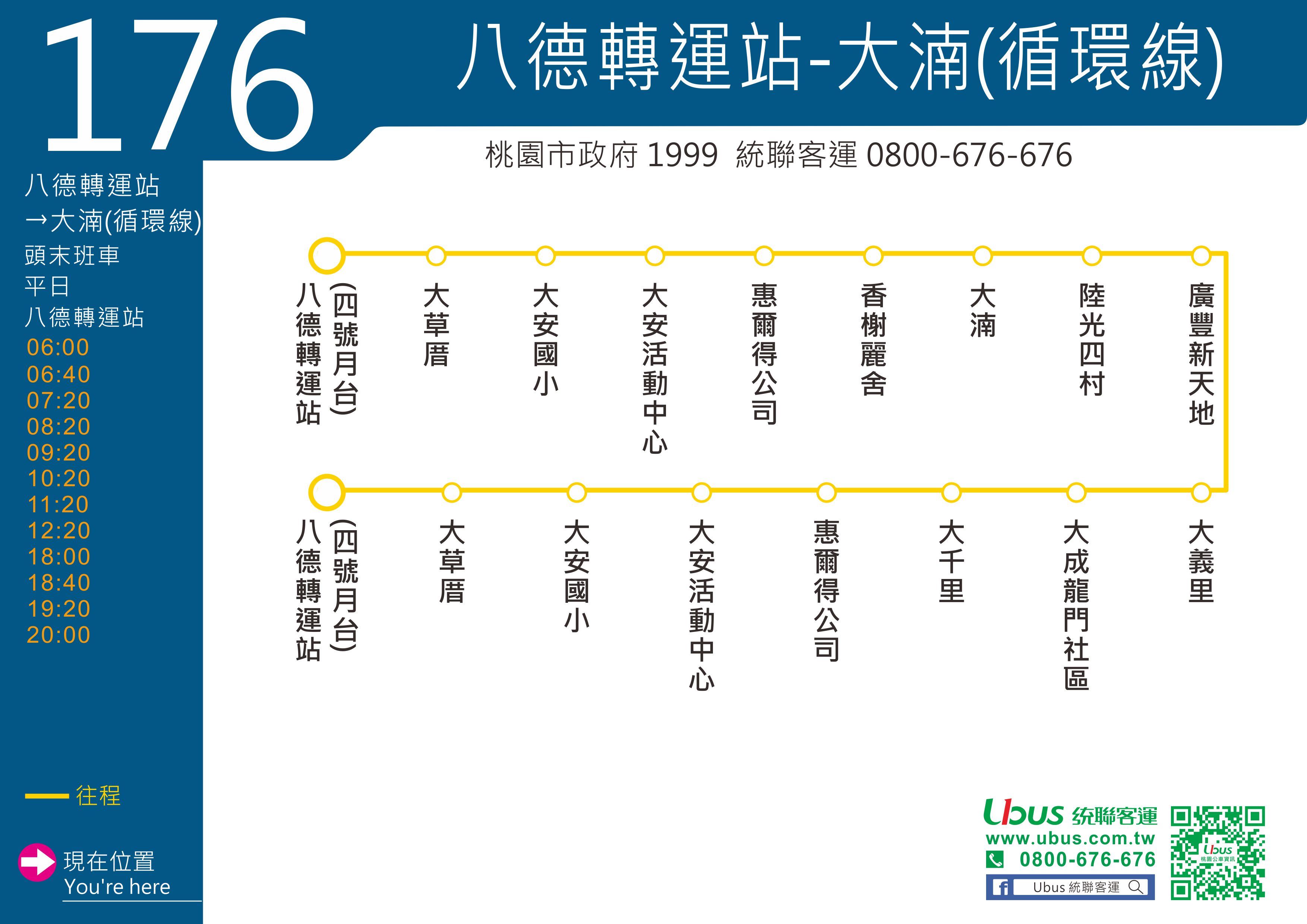 桃園「176 八德轉運站-大湳」行駛  試辦路線9/23日上線...