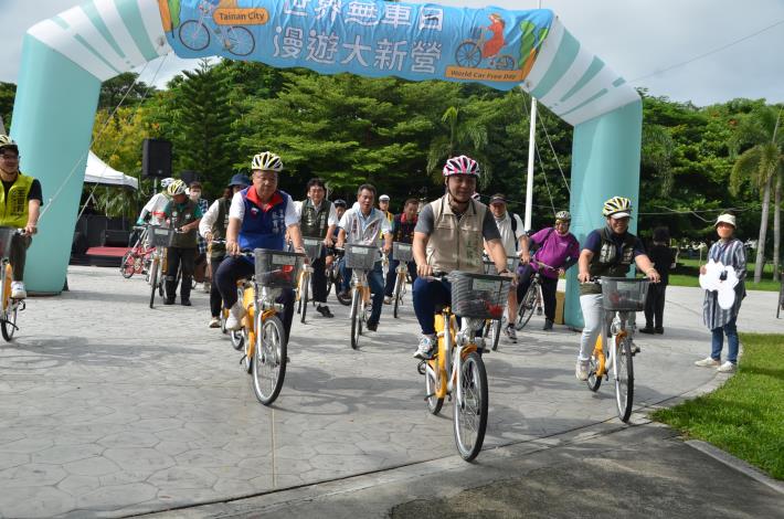 響應無車日 交通局號召自行車友漫遊臺南大新營...