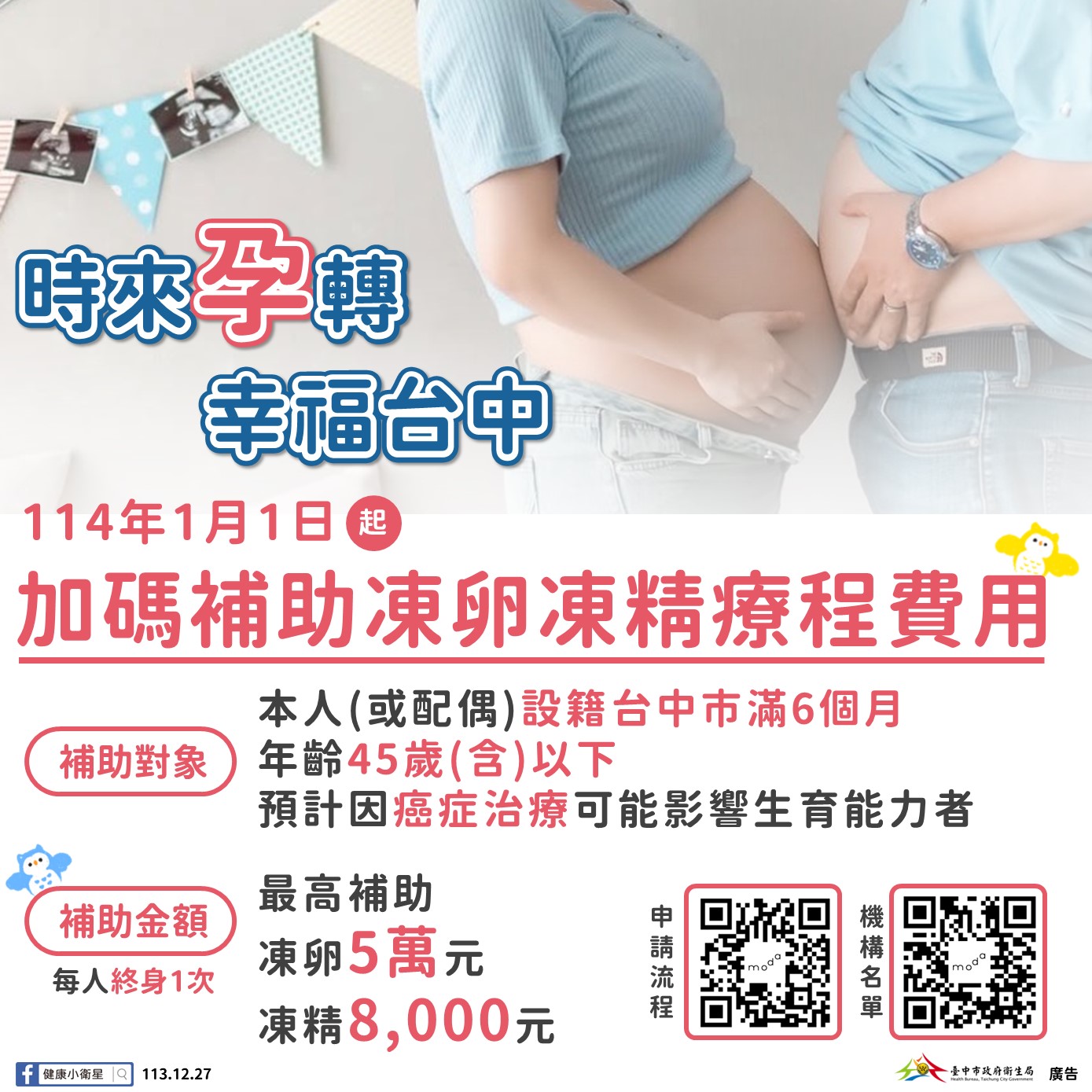 助罹癌市民凍卵凍精   中市府補助金額全國最多