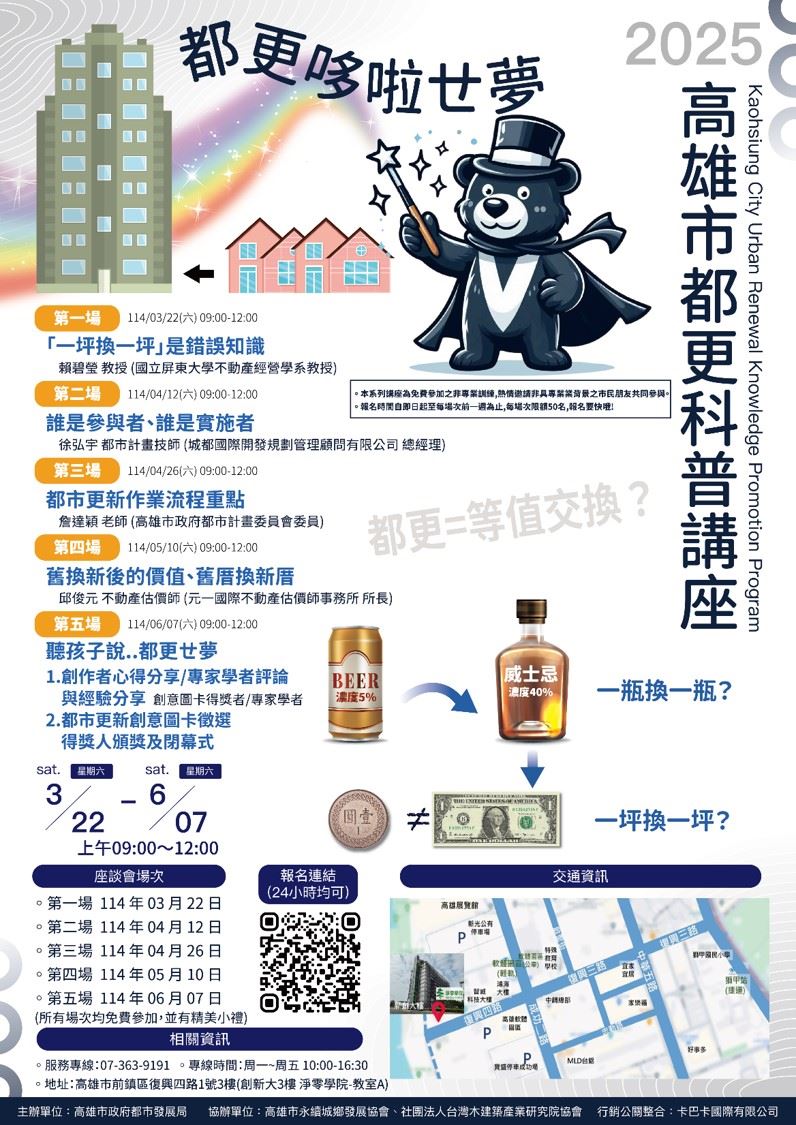 破除「一坪換一坪」迷思   都發局再釋名額鼓勵市民參與...