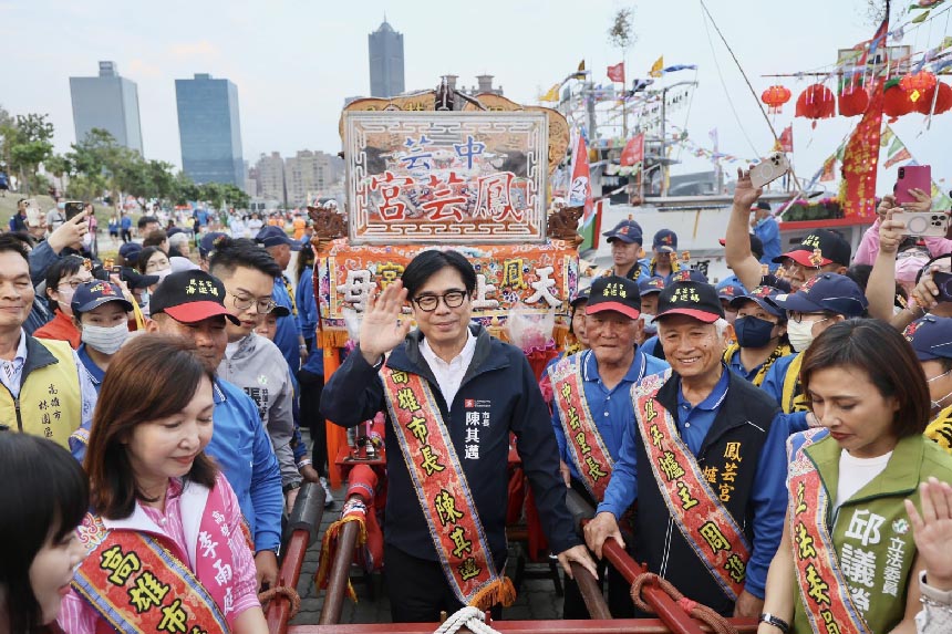 四年一科林園媽祖海巡駐港  陳其邁接駕祈求平安無災