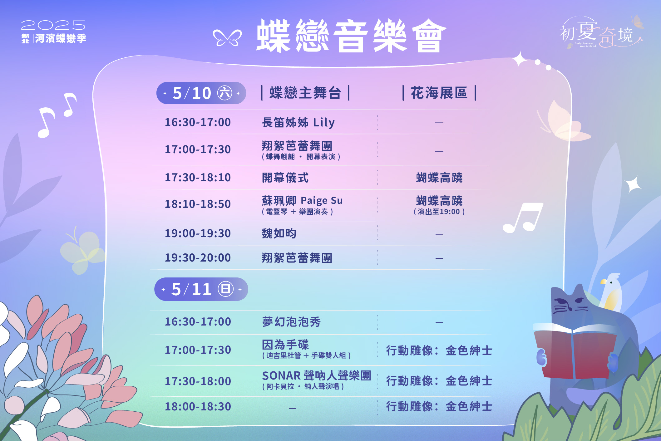 「2025新北河濱蝶戀季」甜蜜登場   母親節音樂會X市集X打卡禮一次滿足