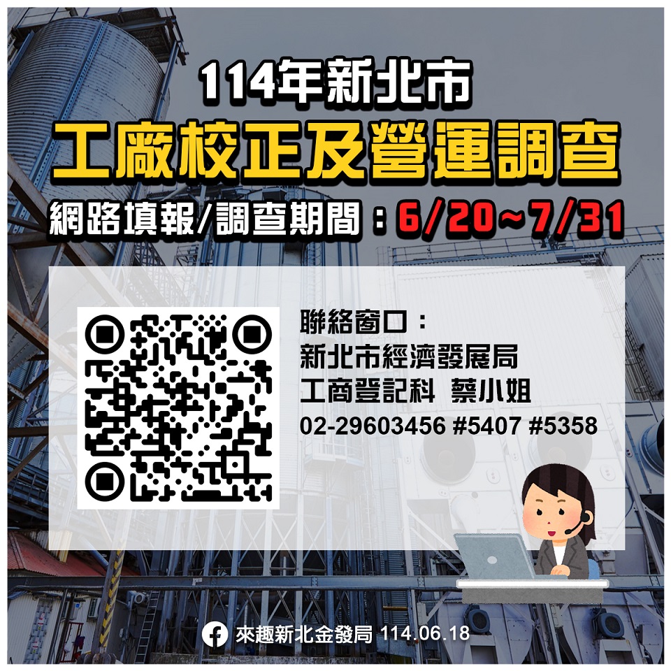 新北114年工廠校正及營運調查啟動   串聯招商一條龍服務   助企業投資升級