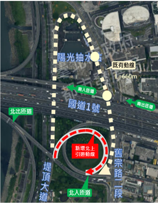 改善內湖交通  堤頂交流道新增北上入口引道