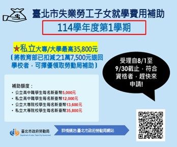 《勞咖會客室》關心您：失業家庭也能安心就學 補助來幫忙...
