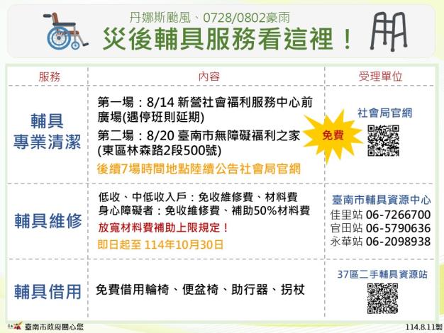 災區輔具服務暖心接力  9%E5輔具巡迴清潔消毒服務助民眾...