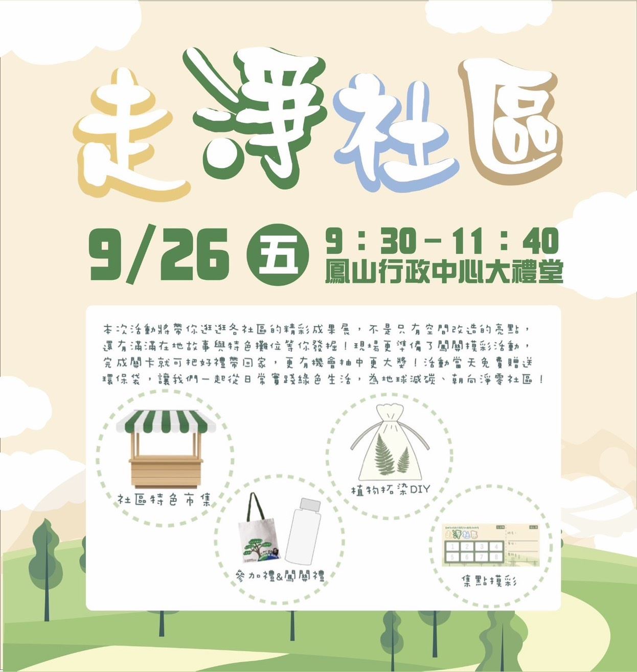 高市都發局舉辦社區營造成果展　「走淨社區」展現綠色生...