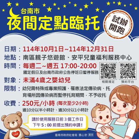 南市夜間托育添能量   安平與南區增設夜間定點臨托...