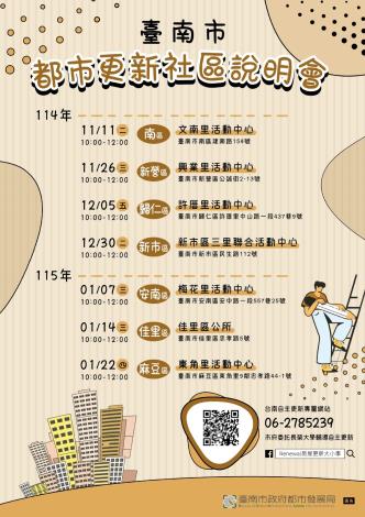 臺南市都市更新說明會第二階段啟動  7%E5次巡迴各區推動...