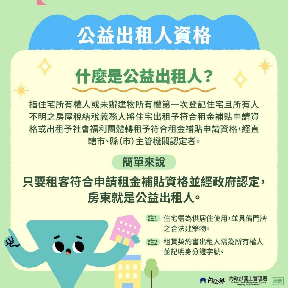 鼓勵加入公益出租人行列 都發局：每屋每月最高1.5萬綜合所...
