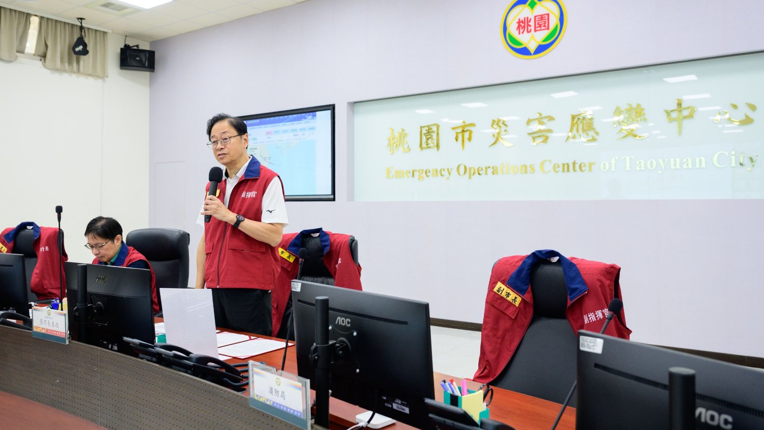 張善政視察水情及災害應變中心  指示全力防汛整備維護桃...