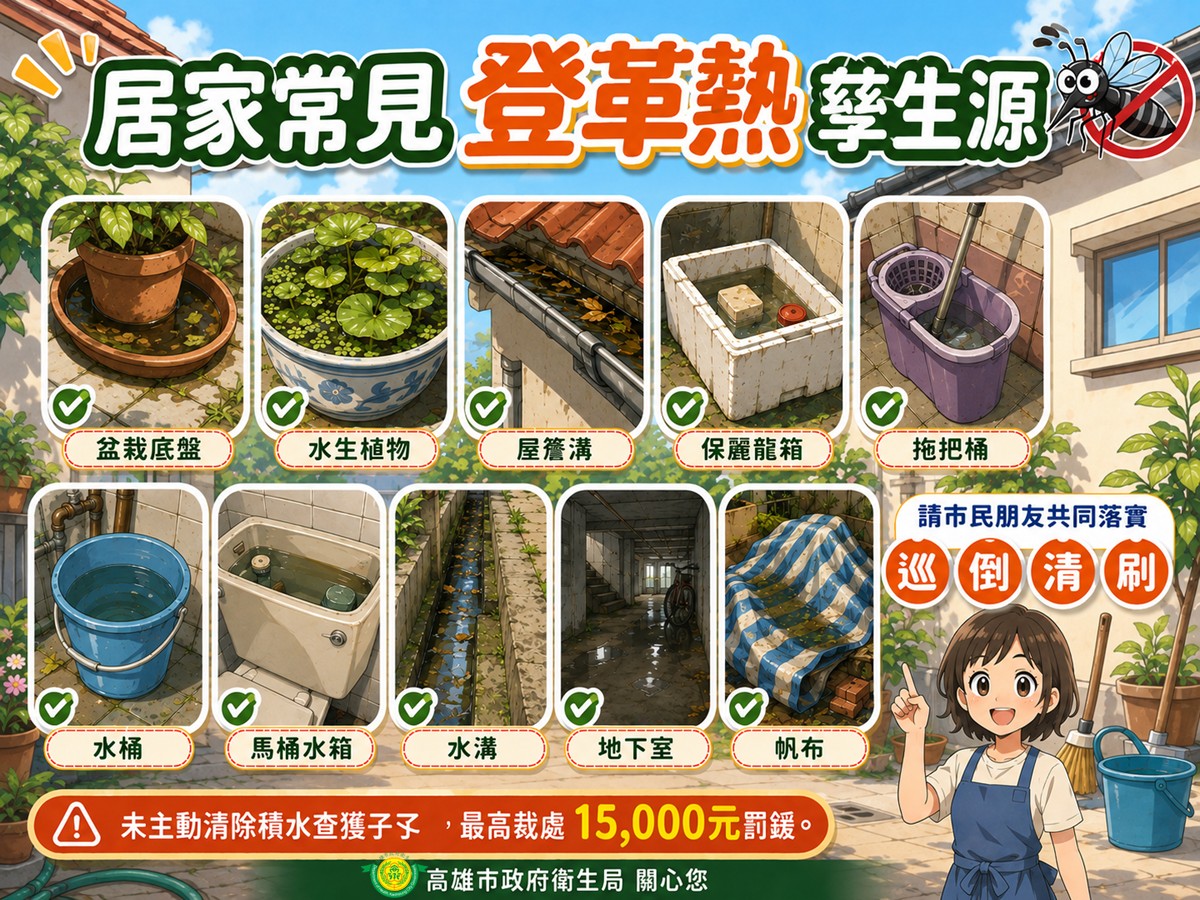 高雄市新增3例境外移入登革熱確診    兩童入境即就醫未入社區免噴藥
